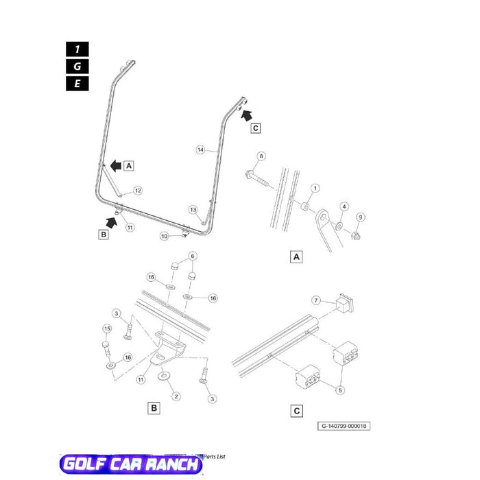 1013884 Bag Hoop Spacer CLUB CAR