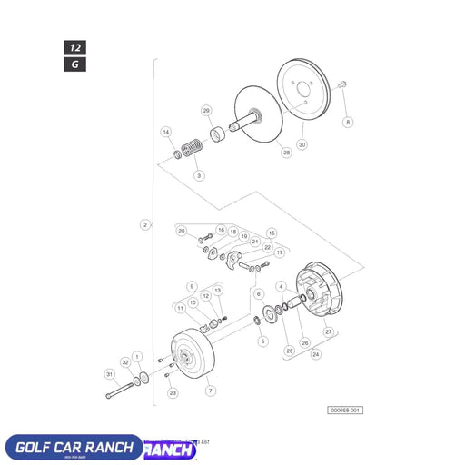 DRIVE CLUTCH WEIGHT KIT DS OHV - 1016801 CLUB CAR REPAIR PART