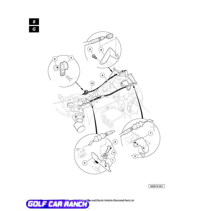 102336101 CABLE, ACCELERATOR, SNAP-IN - CLUB CAR DS