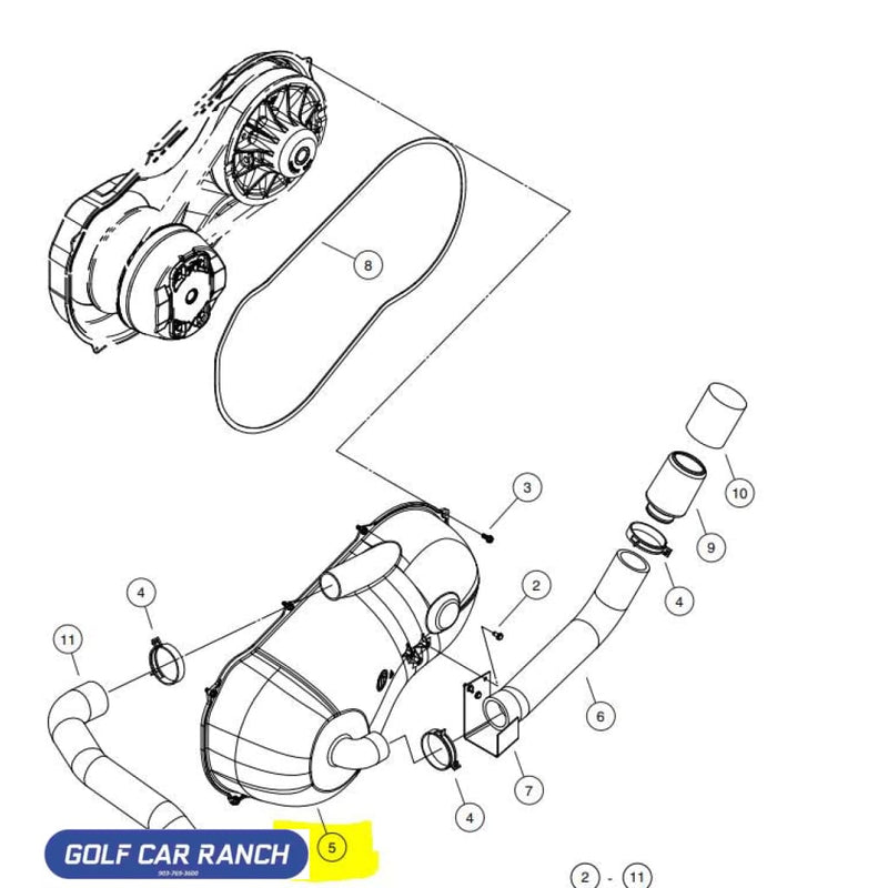 COVER CVT OUTER - 102414501 CLUB CAR CA/XRT REPAIR PART