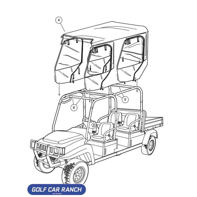 ENCLOSURE VINYL 3-SIDE BLK - CARRYALL / XRT 2 Passenger - AM1223001 Club Car CA/XRT ACCESSORY