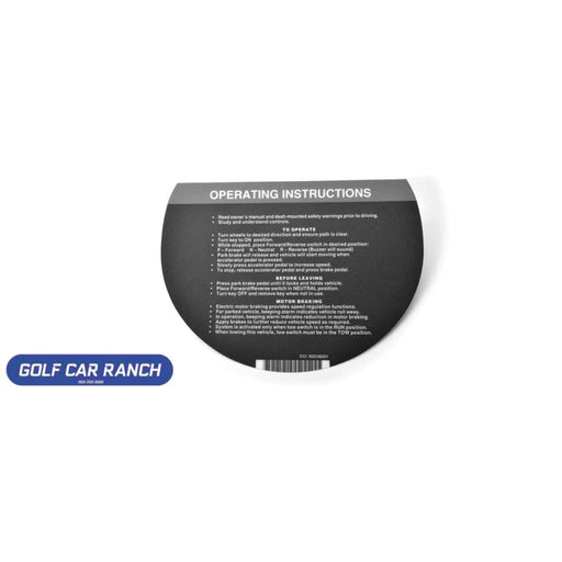 OPERATING INSTR ELE COM GRIP SKU: 102538201 - CLUB CAR REPAIR PART