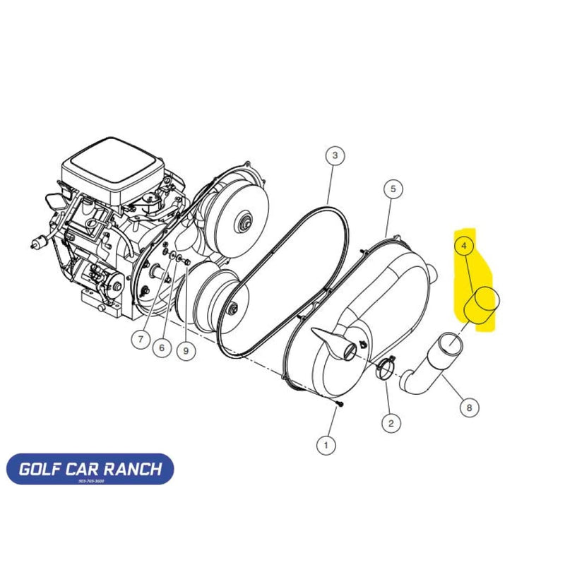 FILTER INLET COVER CVT CLUB CAR CA/XRT REPAIR PART