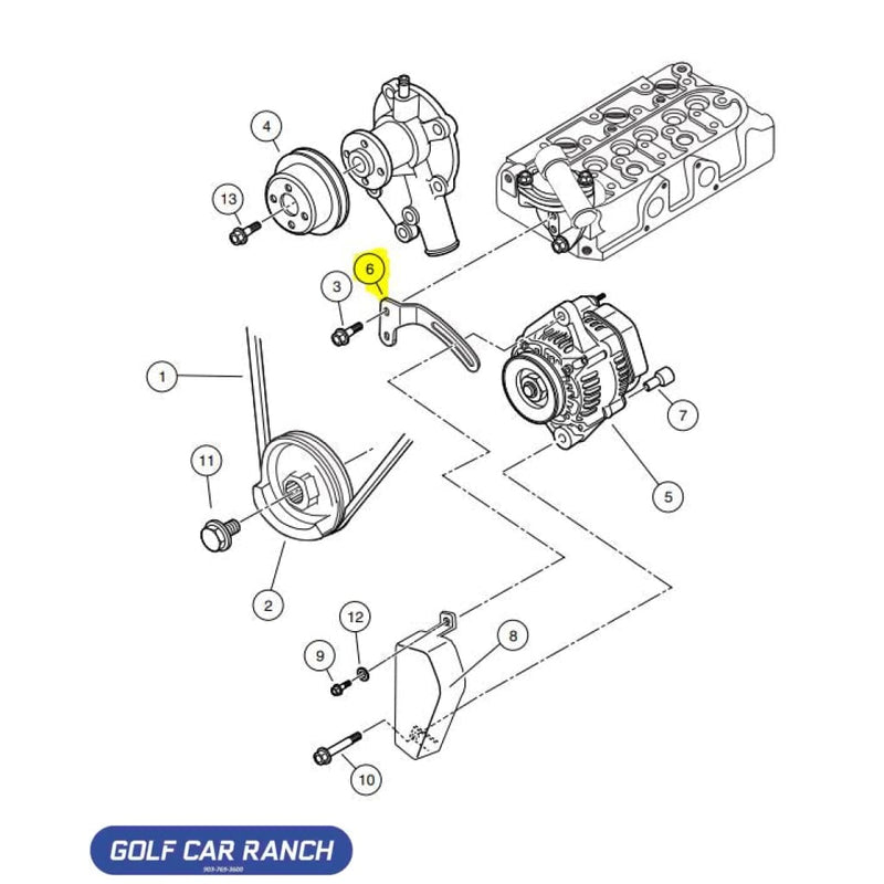 STAY ALTERNATOR ASSY D722 - 102730101 CLUB CAR CA/XRT REPAIR PART