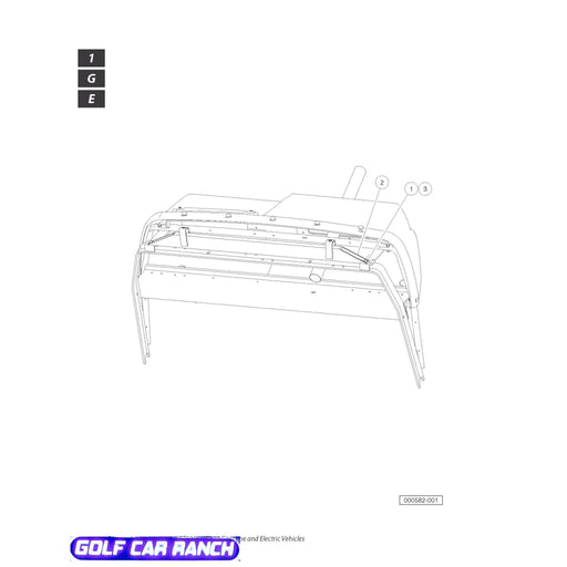 ASM BRACE CANOPY TUBE XRT - 103313301 CLUB CAR CA/XRT REPAIR PART