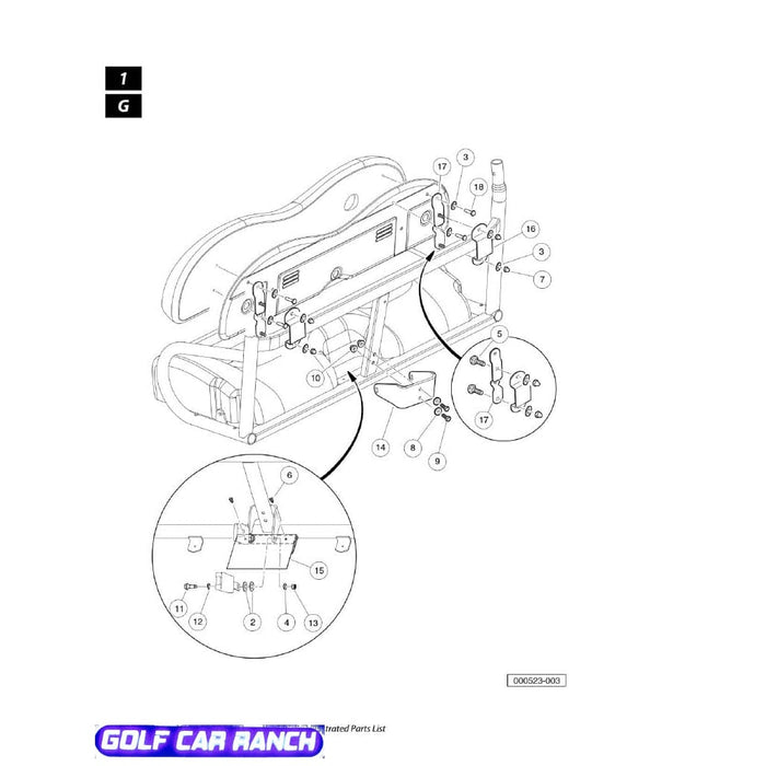 103643901 CLUB CAR XRT 1550 BENCH SEAT CONV