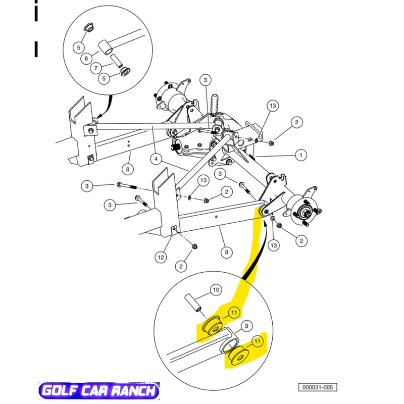 103886201 CLUB CAR BUSHING POLY 4-LINK XRT - BUSHING