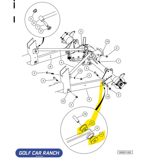 CLUB CAR MAIN BREAK CABLE 103505301 BRAKE CABLE CC