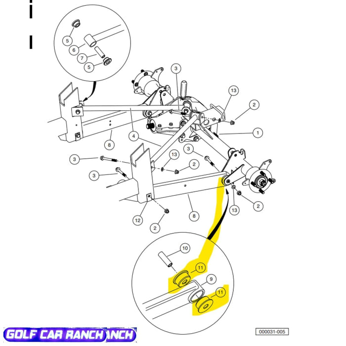 103886201 CLUB CAR BUSHING, POLY, 4-LINK