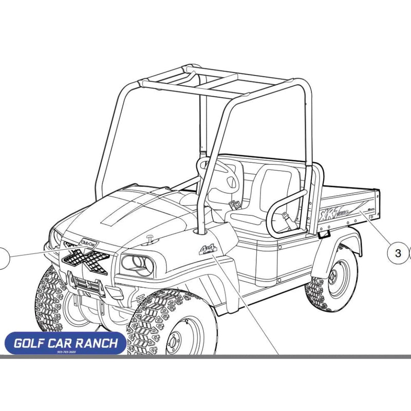 103945601 - Decal Side Bed 1550 DS CLUB CAR CA/XRT REPAIR PART