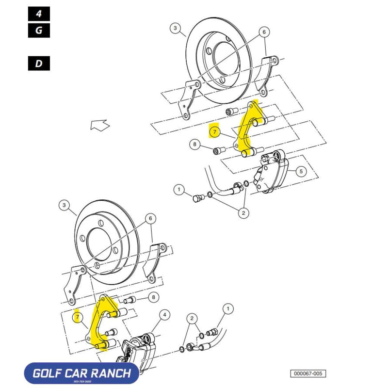103993801 Club Car Brake Caliper Bracket SC10 XRT - BRAKES