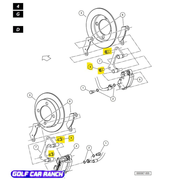 104025201 Club Car Brake Caliper Bolt