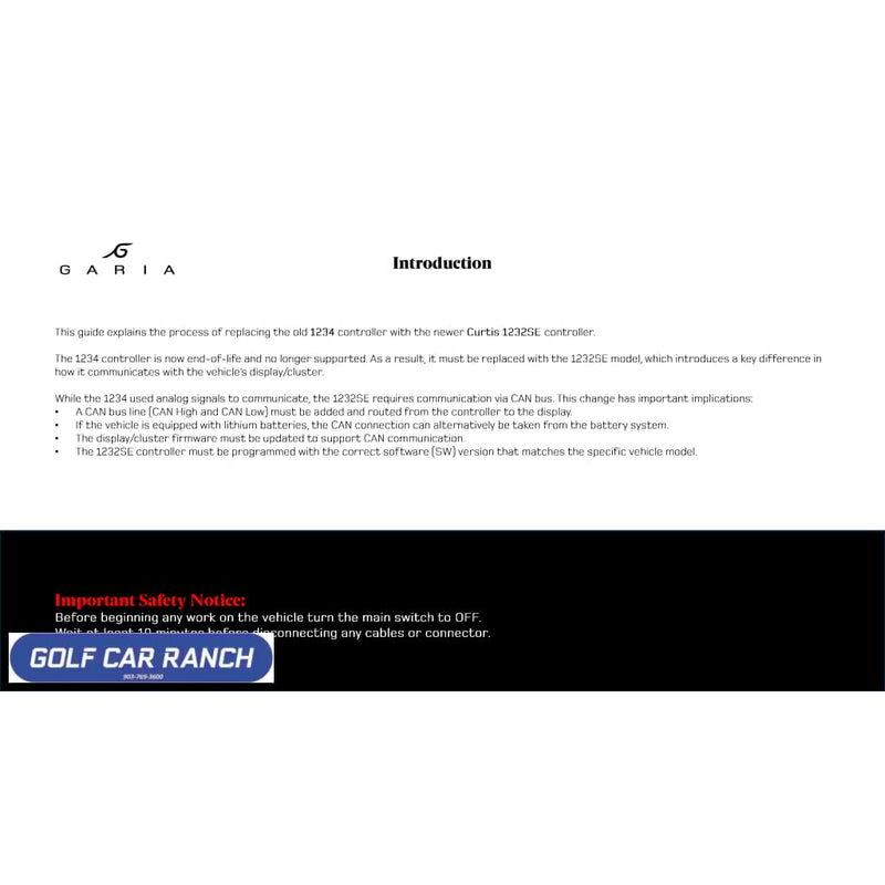 Garia AC-CONTROLLER 350A 1232SE-5321 Conversion Lithium - BDL - GARIA REPAIR PART