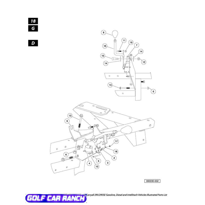 103187501 WELDMENT, FNR SHIFTER, CLUB CAR