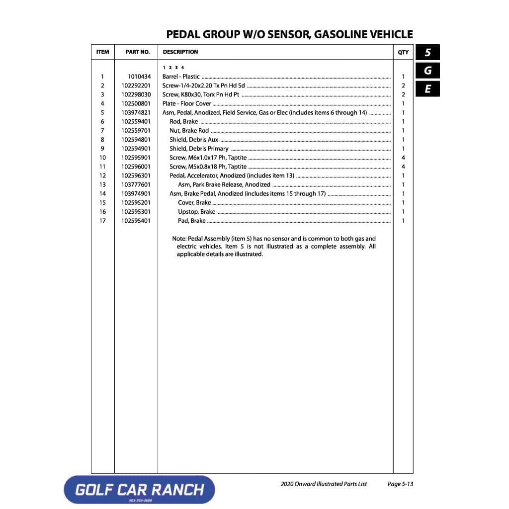 SCREW-1/4-20X2.20 TX PN HD SD - 102292201 — GOLF CAR RANCH