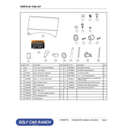 KIT WINDSHIELD CLEAR 950 - 105080601 - Club Car CA/XRT ACCESSORY