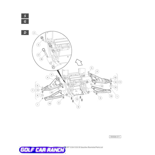 SLEEVE UPPER - 102437001 CLUB CAR CA/XRT REPAIR PART