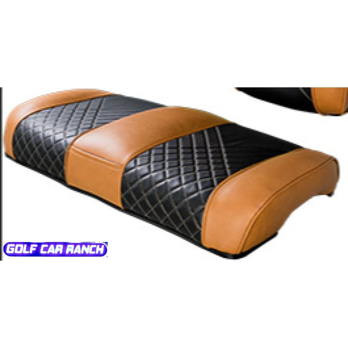 Club Car Onward Coussin de siège haut de gamme OEM à dossier haut – Luxe beige miel avec incrustation noire