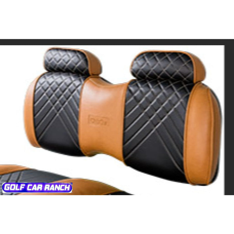 Club Car Onward OEM Premium High Back Seat Cushion - Luxury Honey Beige with Black Inlay
