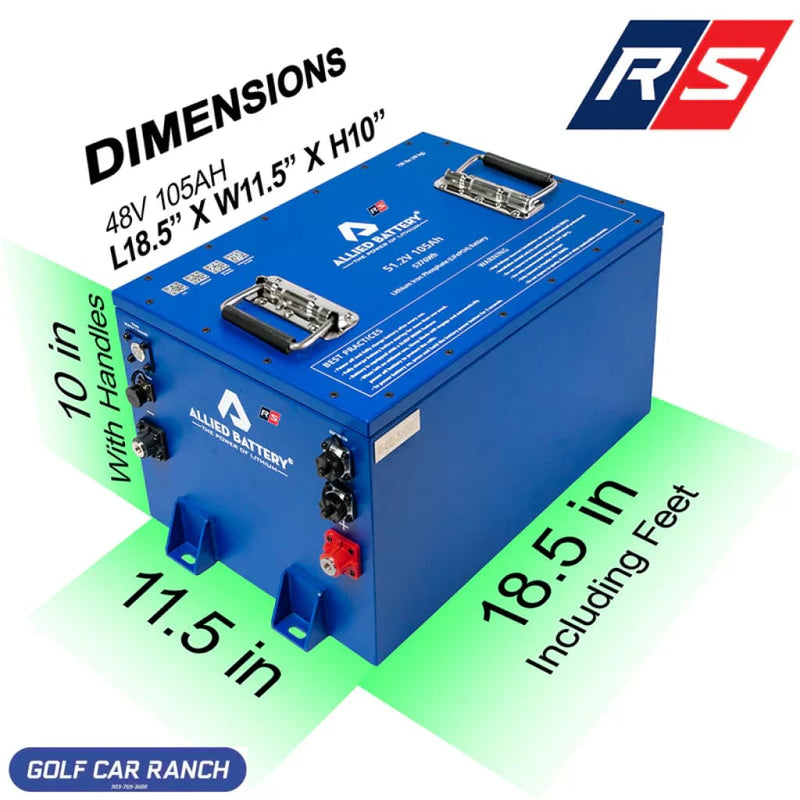 Allied RS Club Car DS Commercial 48V Lithium LiFePO4 Battery Package 105AH - Golf and UTV - AFM REPAIR PART