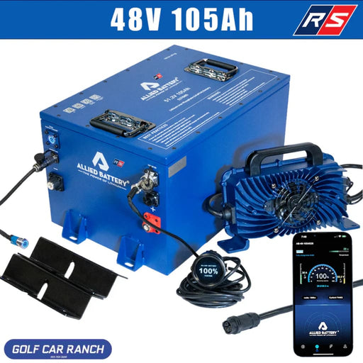 Allied RS Club Car DS Commercial 48V Lithium LiFePO4 Battery Package 105AH - Golf and UTV - AFM REPAIR PART