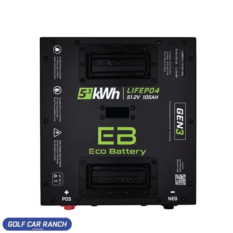 51V 105AH Thru-Hole Battery Bundle / Club Car Precedent/Onward/Tempo B-3132 - LITHIUM BATTERY