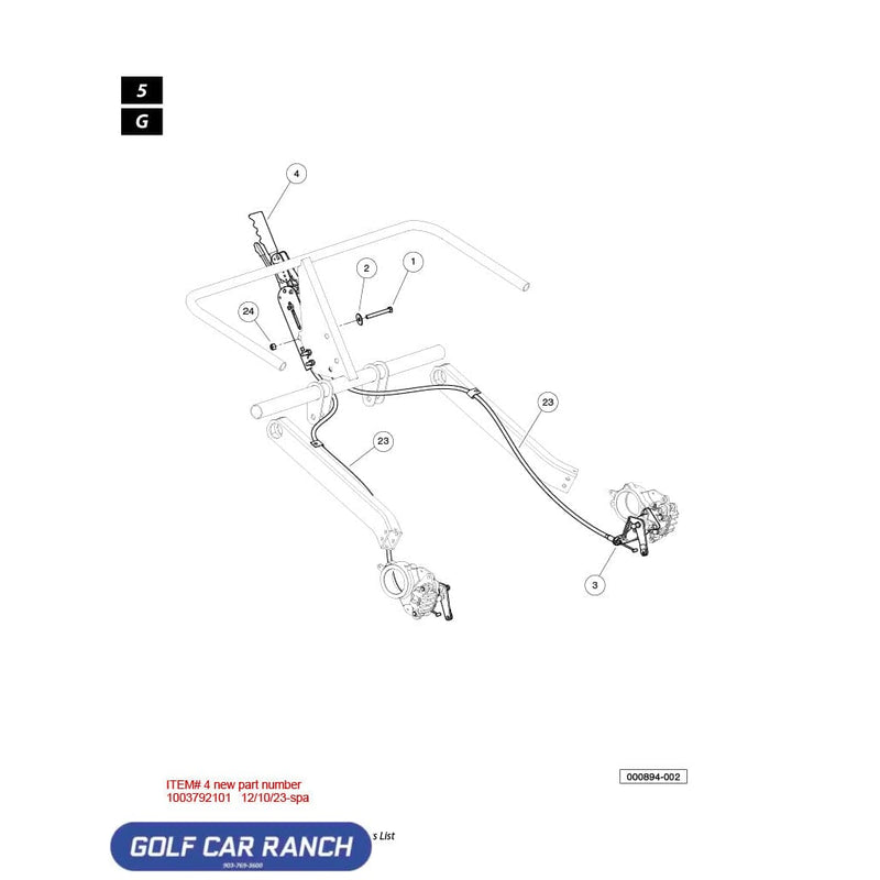 ASM BRAKE PARK OVERCENTER - 103792101 CLUB CAR CA/XRT REPAIR PART