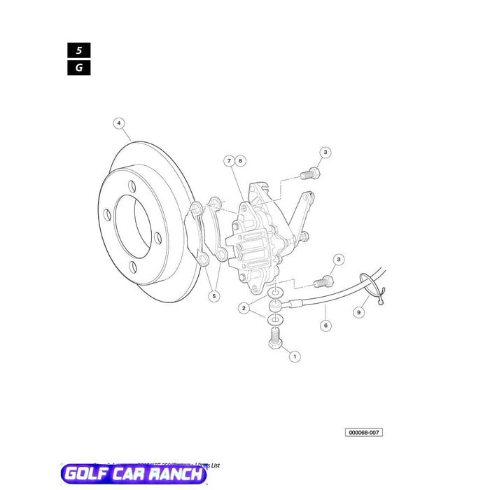 103460401 ASSEMBLY BRAKE LINE, REAR, CLUB CAR