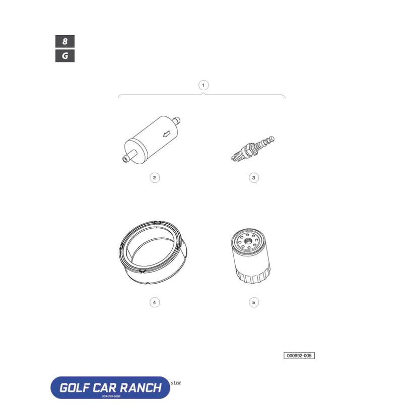 103552401 FILTER FUEL B & S 14 HP CLUB CAR REPAIR PART