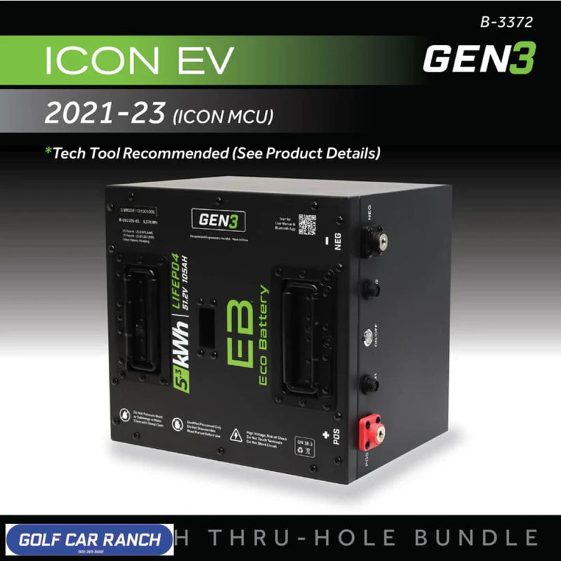 51V 105AH Thru-Hole Battery Bundle / ICON Advanced EV EV1 / 2021-23(ICON MCU) - LITHIUM BATTERY
