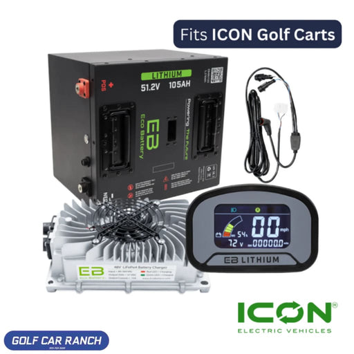 BTRY-724-IC Eco Battery 48-51V 105aH ’Thru Hole’ ICON EV Lithium Golf Cart Battery Bundle Kit LITHIUM BATTERY