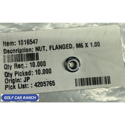 NUT FLANGED M6 X 1.00 SKU: 1016547 CLUB CAR REPAIR PART