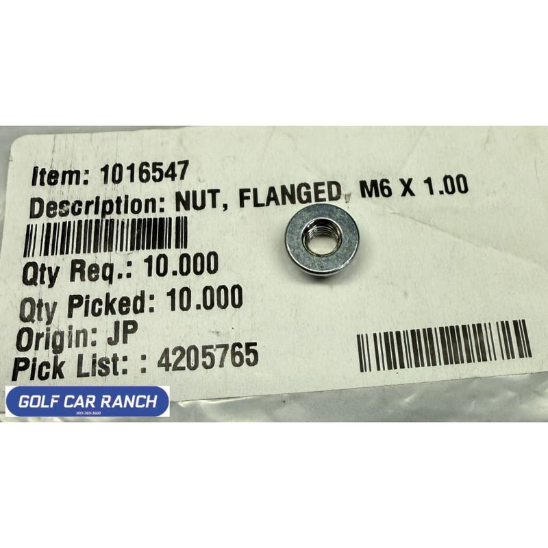 NUT FLANGED M6 X 1.00 SKU: 1016547 CLUB CAR REPAIR PART
