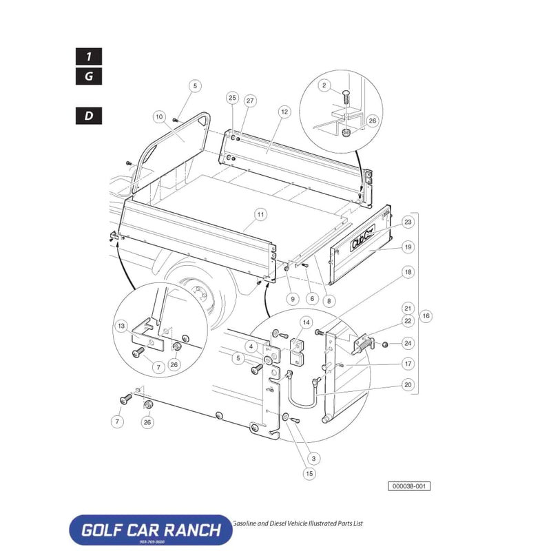 102673201 DECAL CCI TAILGATE -SILVER CLUB CAR REPAIR PART