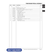 HANDLE RELEASE PARK BRAKE SKU: 102896601 - CLUB CAR CA/XRT REPAIR PART