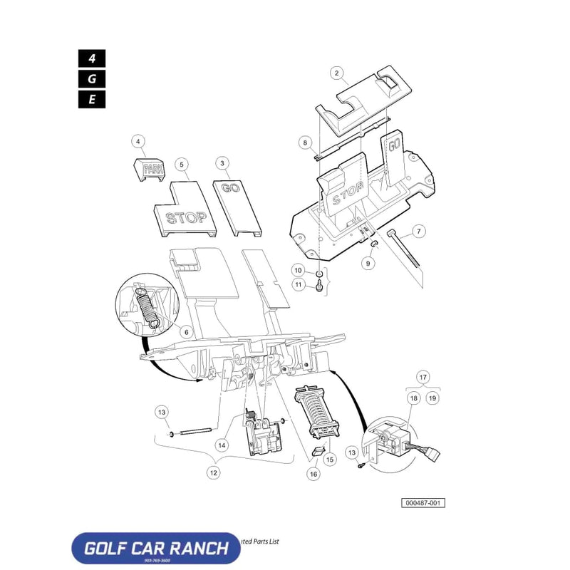 ASSEMBLY PAWL LOCK HEADED PINS SKU: 102587401 - sup CLUB CAR REPAIR PART