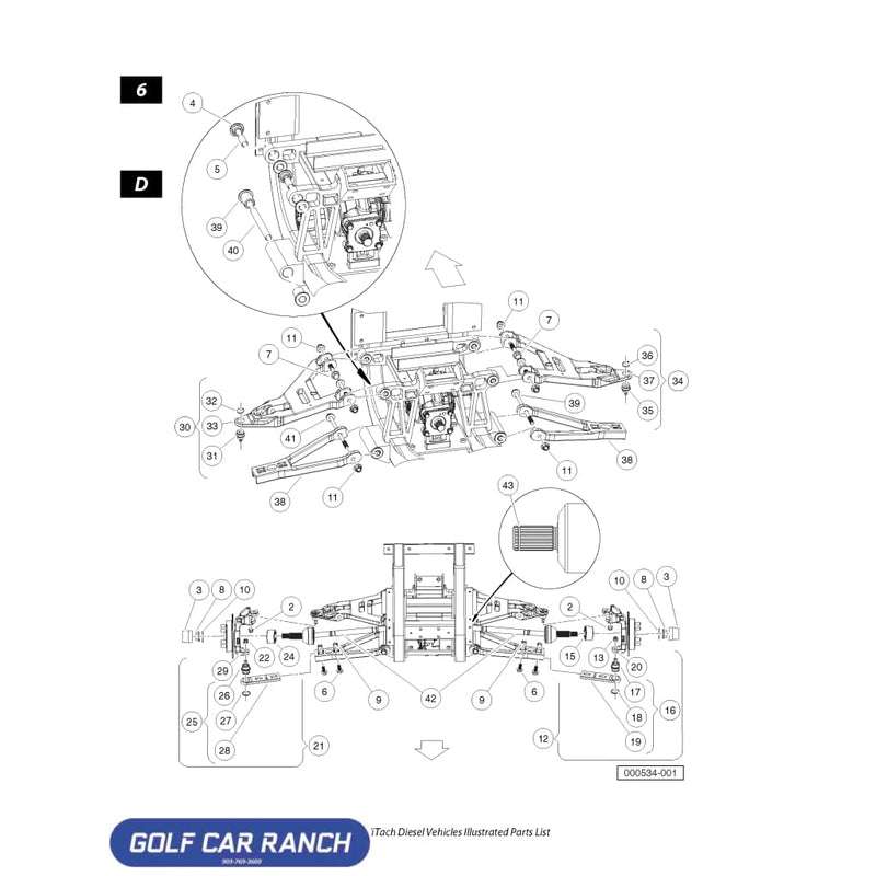 BUSHING A-ARM FRONT 103148501 CLUB CAR CA/XRT REPAIR PART