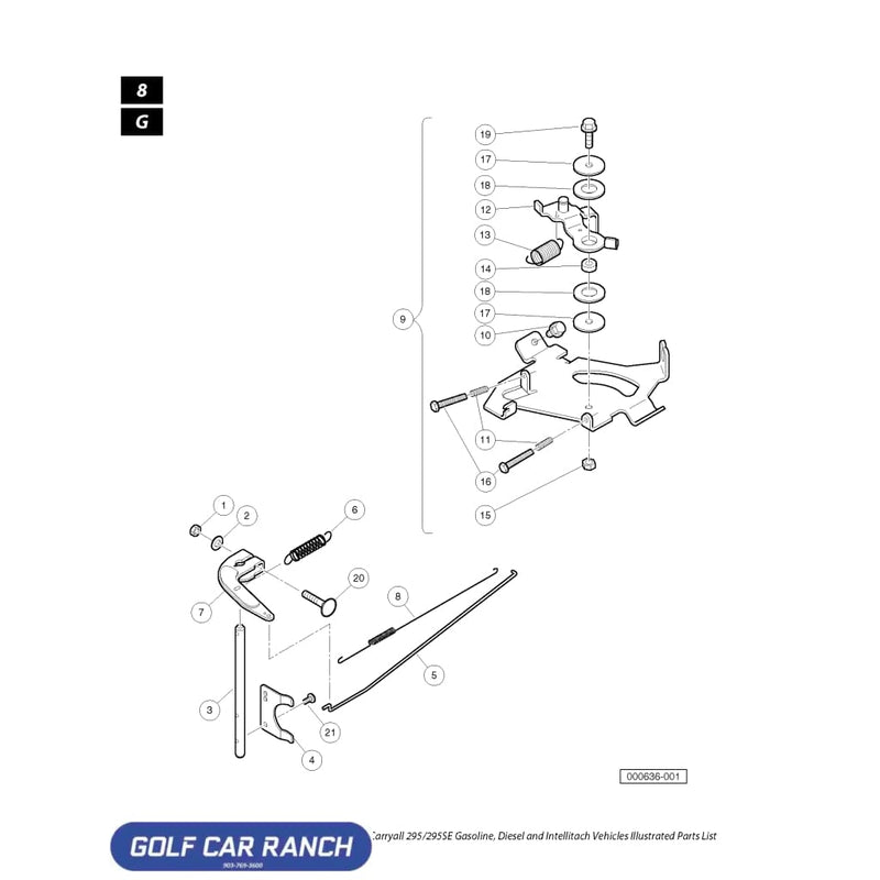 SPRING GOVERNOR FH SKU: 103002401 CLUB CAR CA/XRT REPAIR PART