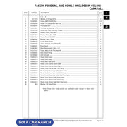 HOOD GL DARK GRAY -103959214 CLUB CAR CA/XRT REPAIR PART