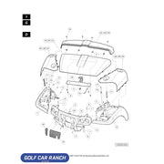 HOOD GL DARK GRAY -103959214 CLUB CAR CA/XRT REPAIR PART