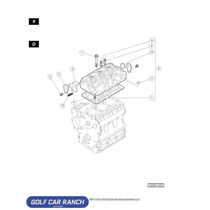 GASKET CYLINDER HEAD SKU: 102654101 - CLUB CAR CA/XRT REPAIR PART