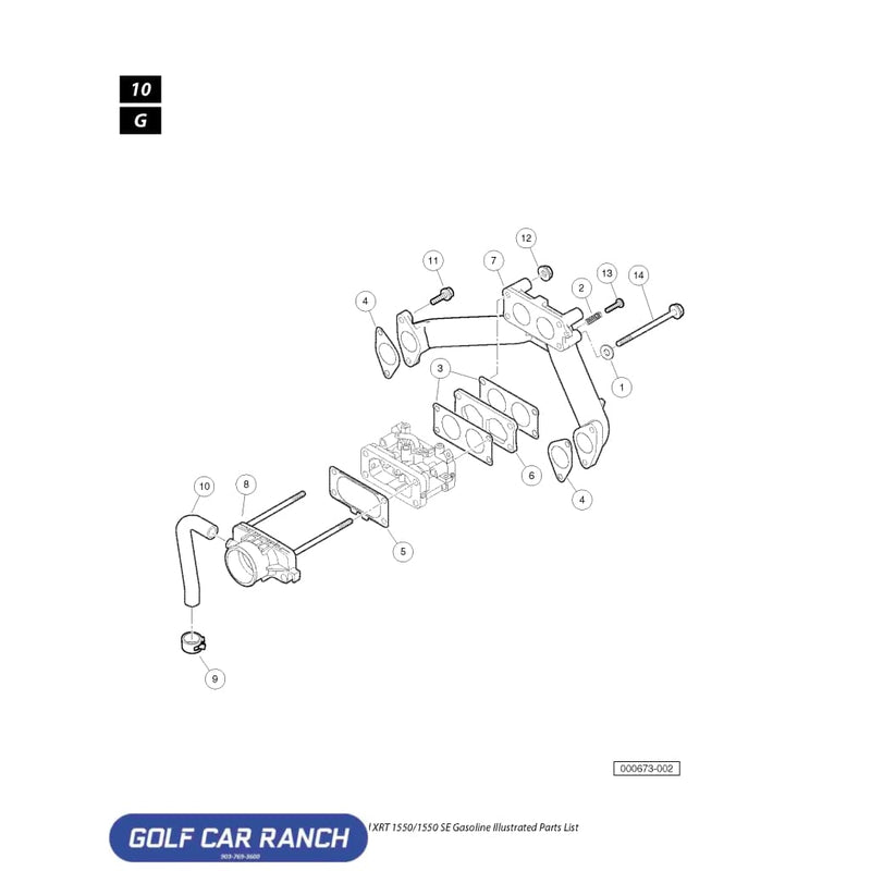 GASKET CARBURETOR FH SKU: 103003801 - CLUB CAR CA/XRT REPAIR PART