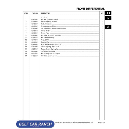 BEARING DGBR 6306-C3 SKU: 102440501 - CLUB CAR CA/XRT REPAIR PART