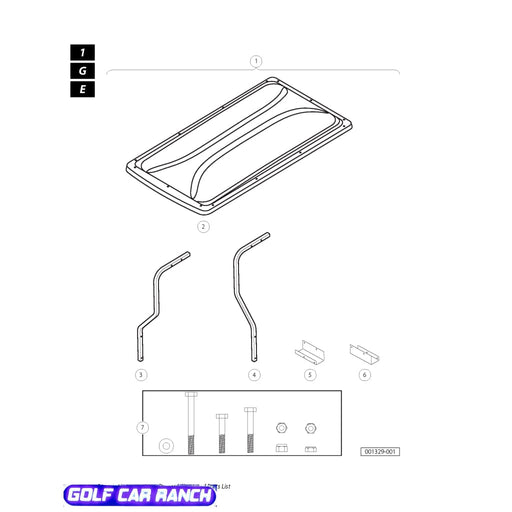 KIT HARDWARE CANOPY PHANTOM SKU: 47583112001 - CLUB CAR ONWARD ACCESSORY