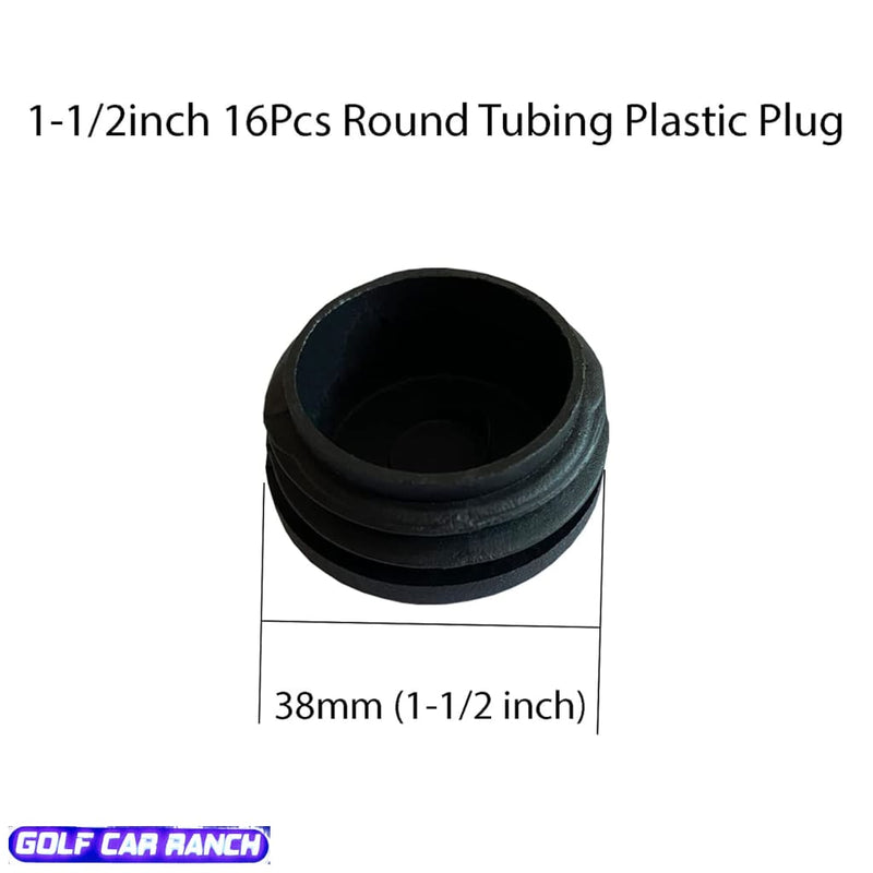 Round Tubing Plug Cap 1-1/2 Inch Tubing End Cap Plastic Plugs Chair Glide Insert Finishing Plug Black