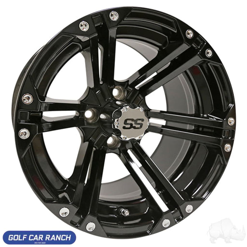 TIR-RX351 RHOX RX351 Gloss Black w/ Center Cap 14x7 ET-25 WHEEL