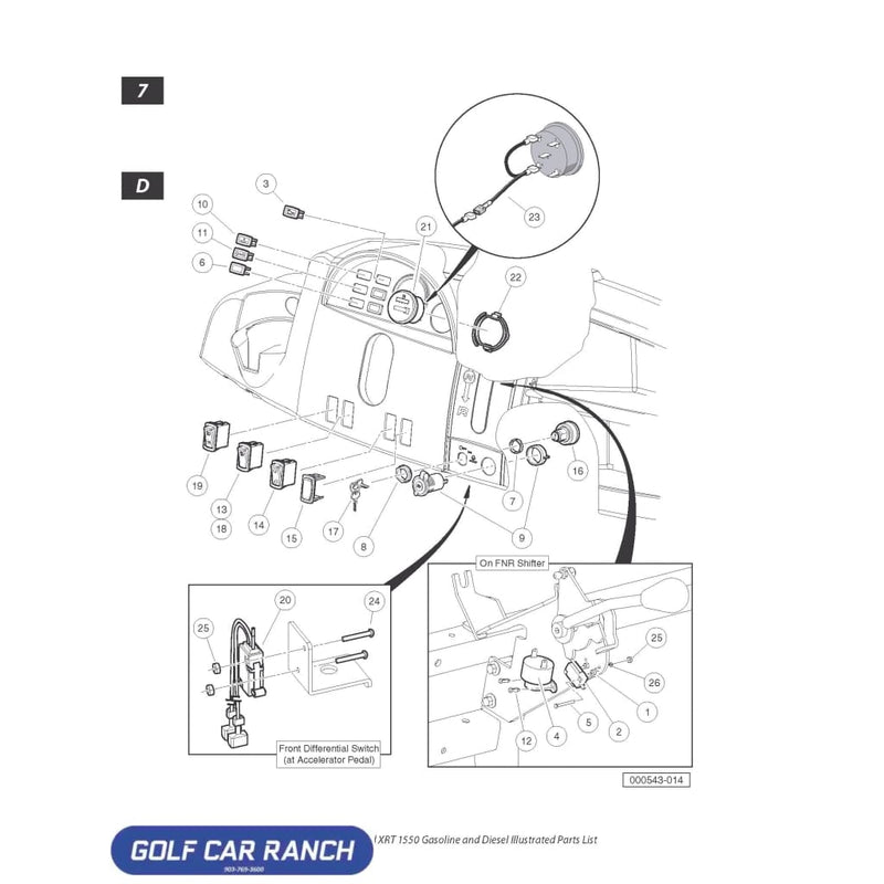 ASM SWITCH LIMIT AWD - 103327201 CLUB CAR CA/XRT REPAIR PART
