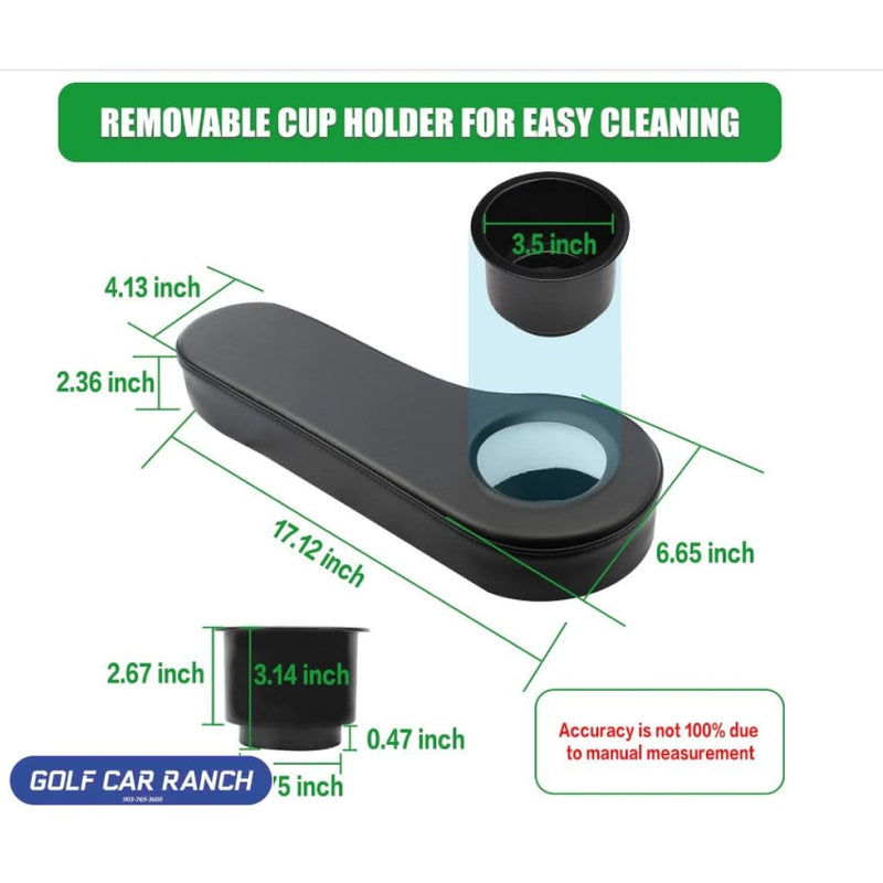 Golf Cart Armrest with Cup Holder No Drilling Golf Cart Armrest for Round Bracket Armrest 1 1/4 Size ARM REST