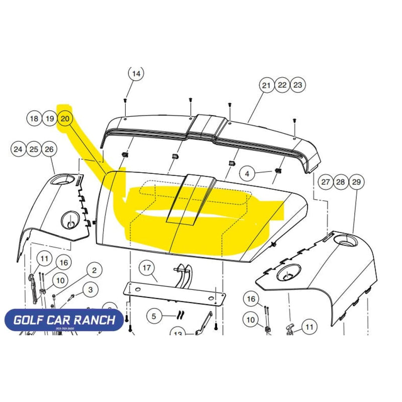 CLUB CAR XRT 1500/1550 HOOD - RED 103959230 BODY PARTS - CC