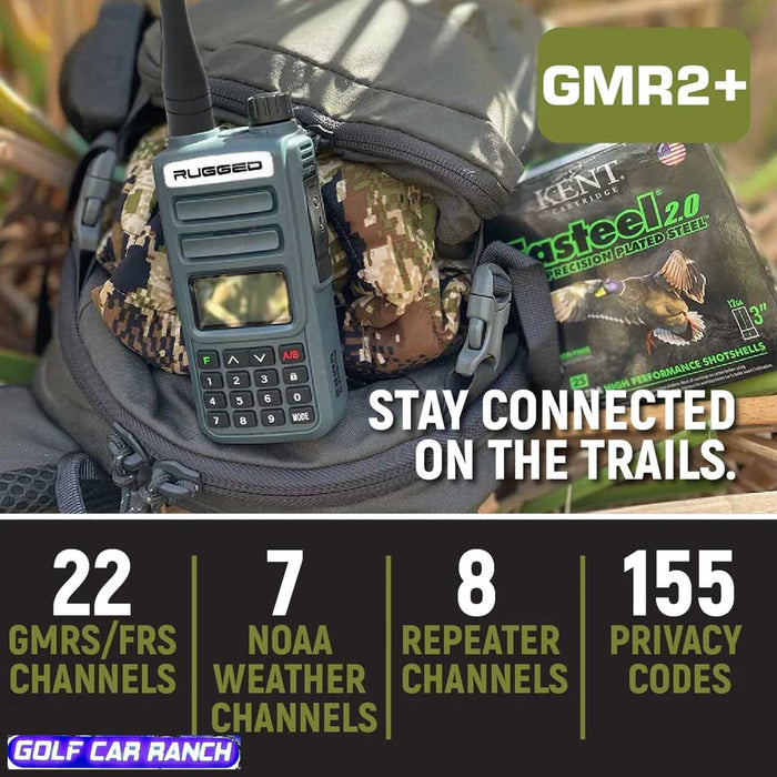 PACK de 2-radios portatives bidirectionnelles GMR2 PLUS GMRS et FRS robustes-gris